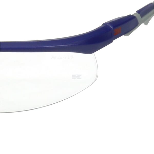 Schutzbrille Solus 2000, blau/graue Bügel, beschlagfrei/kratzfest, durchsichtiges Glas