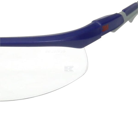 Schutzbrille Solus 2000, blau/graue Bügel, beschlagfrei/kratzfest, durchsichtiges Glas