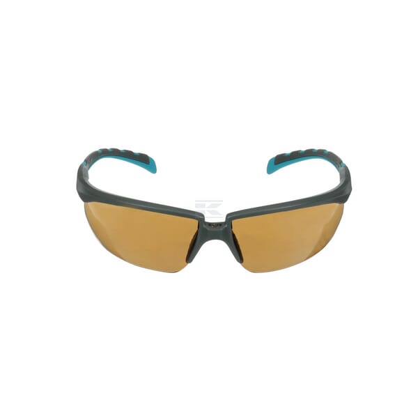 Schutzbrille Solus 2000, grau/blau-grünes Gestell, beschlagfrei (K&N), braun getöntes Glas