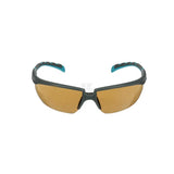 Schutzbrille Solus 2000, grau/blau-grünes Gestell, beschlagfrei (K&N), braun getöntes Glas