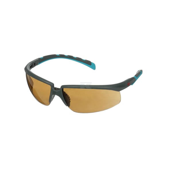 Schutzbrille Solus 2000, grau/blau-grünes Gestell, beschlagfrei (K&N), braun getöntes Glas