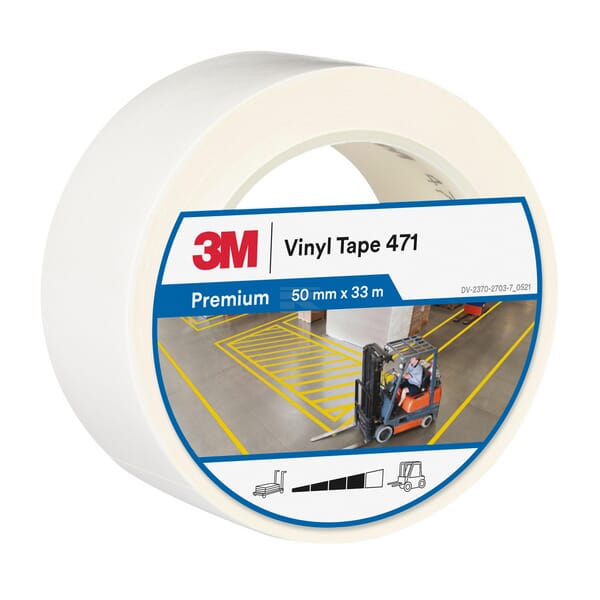 Vinyl-Klebeband 471, Weiß, 50mm x 33M