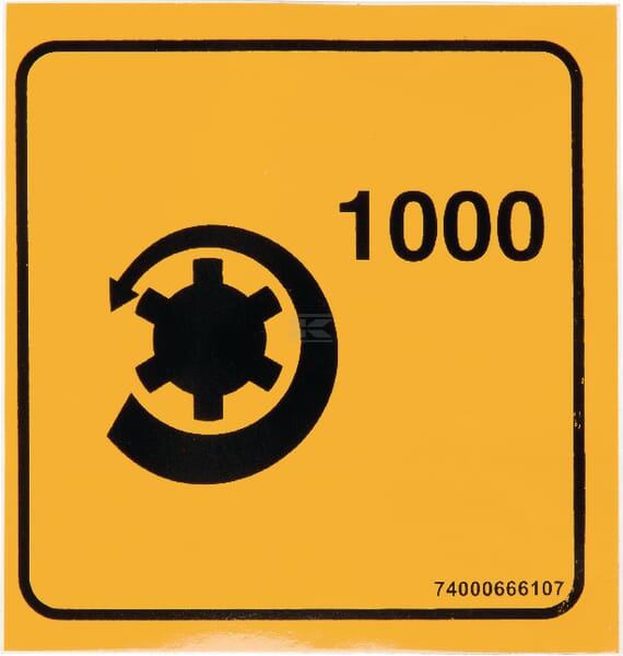 Aufkleber 1000 U/min