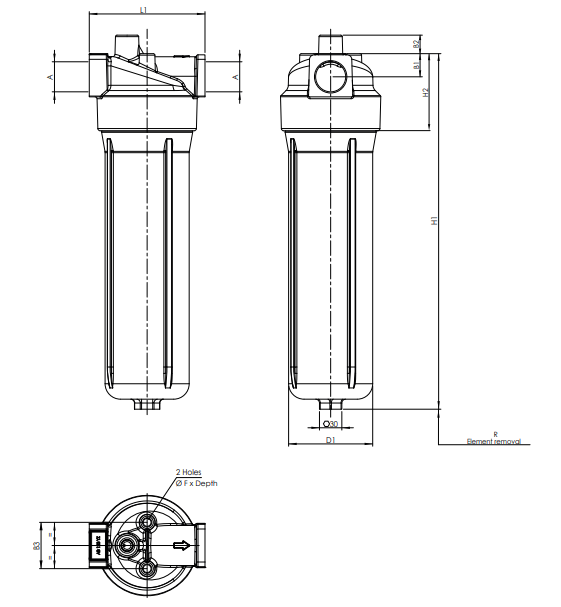 F050DMD0029000B0B60000S0 Leitungsfiltergehäuse (Druckfilter)