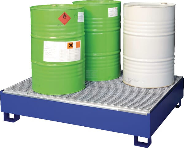 Auffangwanne Stahl blau 205L capacity 900kg 1200x1210x285mm Cemo