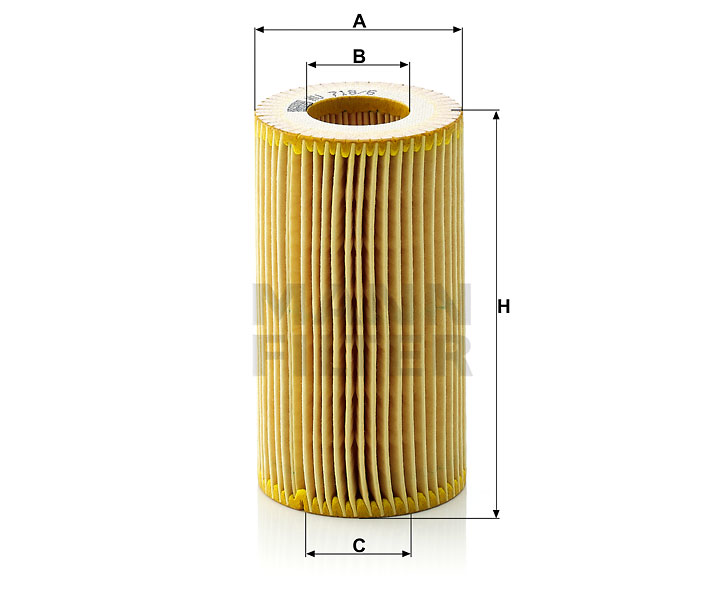 HU 718/6 x Ölfilterelement metallfrei