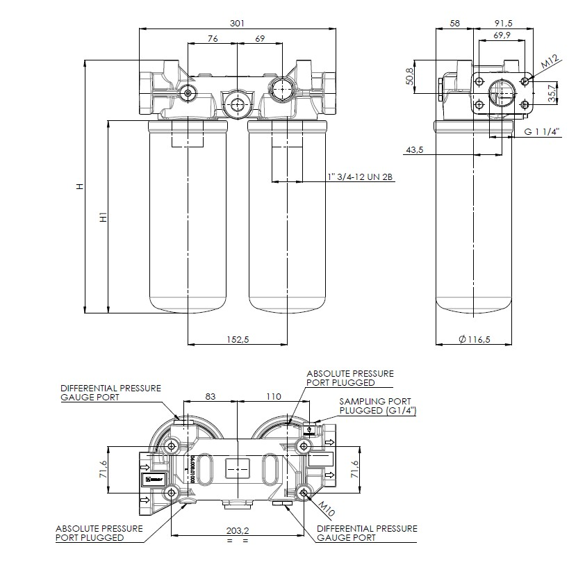 FAPA422000BB6B6F7MDZ000S0 Leitungsfiltergehäuse (Druckfilter)