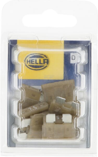 Sicherung, Stecksicherung, Standard, 7.5A,  Braun, 18.8mm, 10Stk., Hella