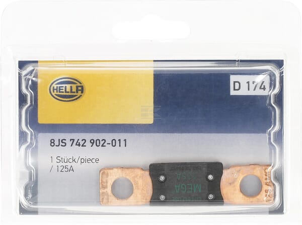 Sicherung, Mega, 125A,  Grün, 68.58mm, 1Stk., Hella
