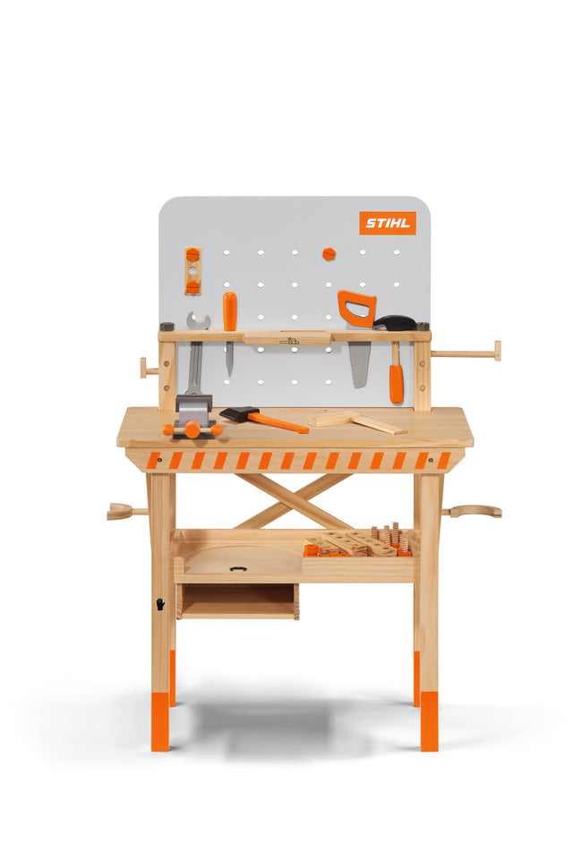 STIHL Kinderwerkbank Holz mit Holzspielzeug