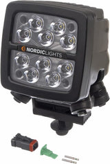 Arbeitsscheinwerfer LED, 50 W, 6700 lm, quadratisch, 12/24 V, transparent, anschraubbar, 104 x 108 x 143 mm, Deutsch 2-polig, Punktstrahl, 10 LEDs, Scorpius XTR N4401 von Nordic Lights