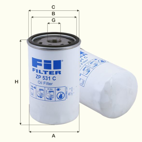 ZP531C Ölfilter SpinOn