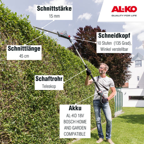 AL-KO Akku-Hochheckenschere HTA 1845 AL-KO 18 V BOSCH HOME AND GARDEN COMPATIBLE