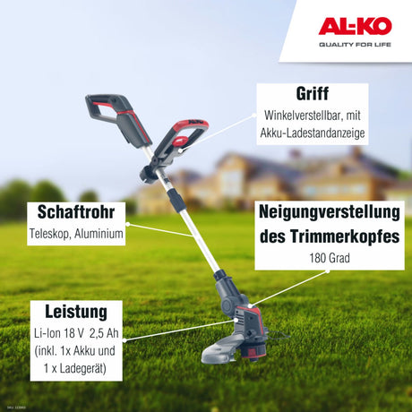 AL-KO Akku-Rasentrimmer GT 1825 AL-KO 18 V BOSCH HOME AND GARDEN COMPATIBLE inkl. Akku und Ladegerät