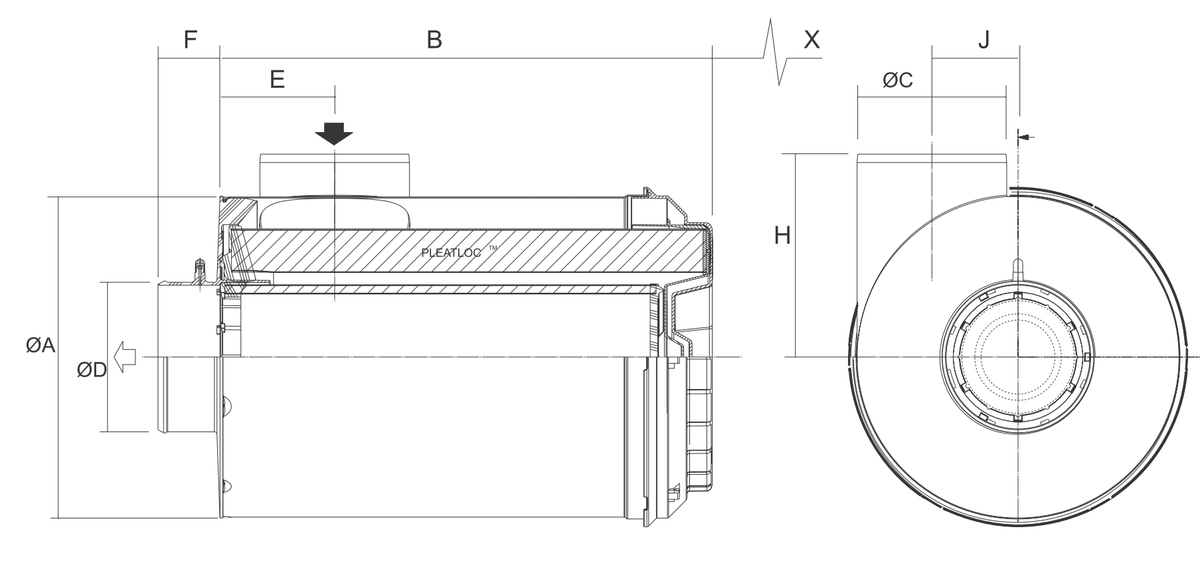 B100126 Luftfilter (RadialSeal ERB2)