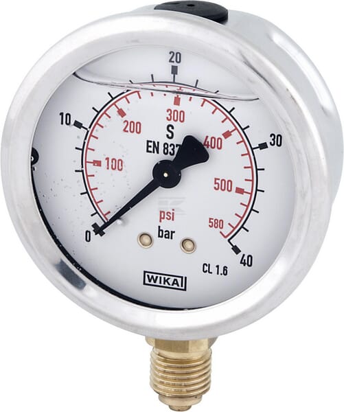 Manometer, Ø63 mm, 40 bar, Anschluss unten 1/4"