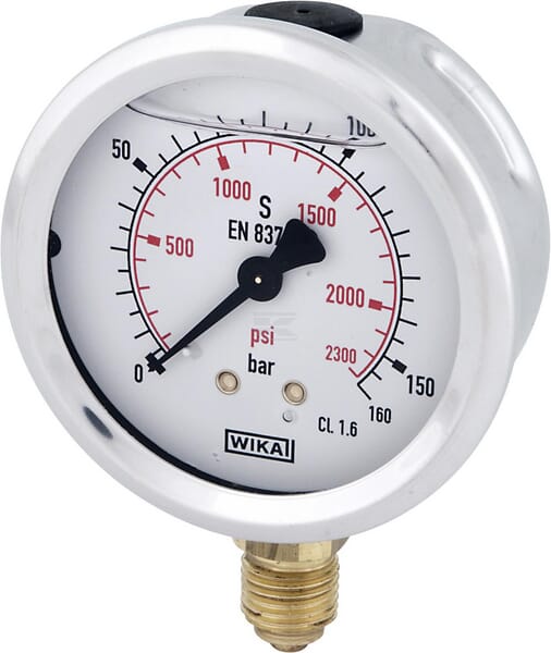 Manometer, Ø63 mm, 160 bar, Anschluss unten 1/4"