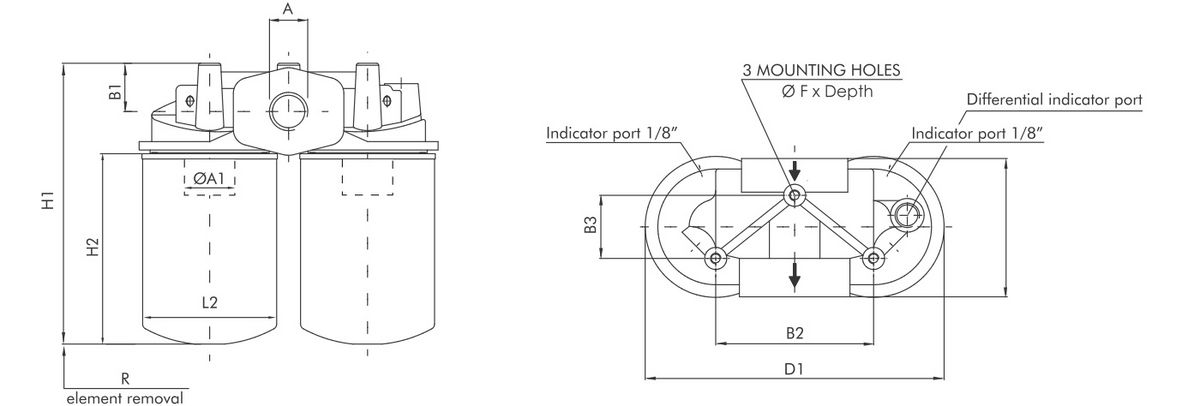 FA141G10B70R1 Leitungsfilter (Rücklauffilter)