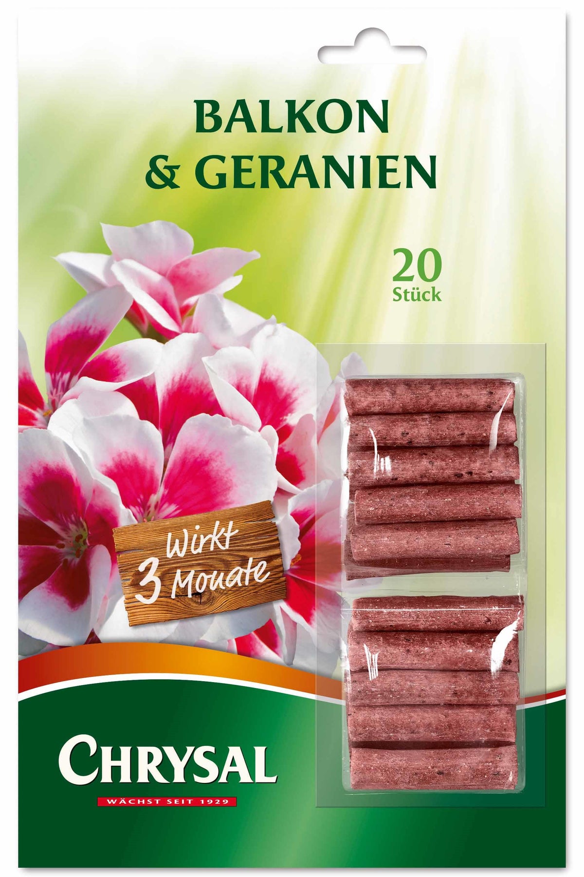 Chrysal Chrysal Balkon & Geranien Düngestäbchen 10 x 20 Stück