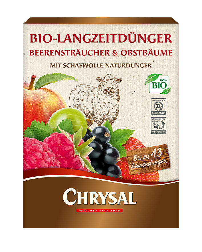 Chrysal Bio Chrysal Beerensträucher & Obstbäume Bio-Langzeitdünger mit Schafwolle