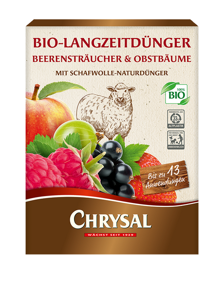 Chrysal Bio Chrysal Beerensträucher & Obstbäume Bio-Langzeitdünger mit Schafwolle