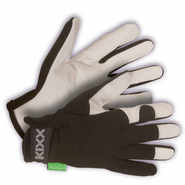 KIXX KIXX Handschuh Lycra/Ziegennappa schwarz/hellgrau
