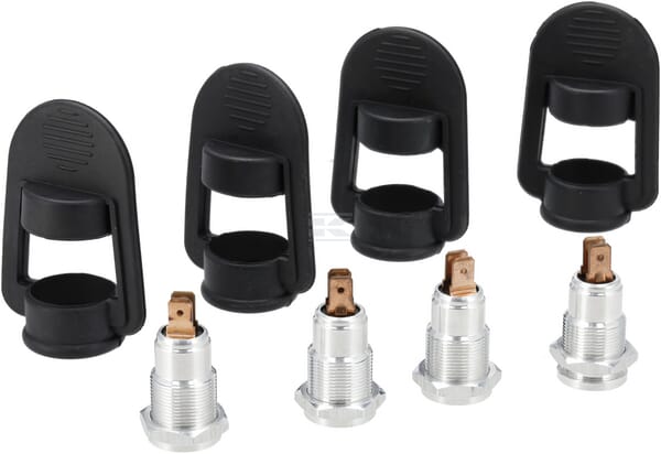 Rundumleuchten Messingverbinder + Gummikappe (4er Pack)