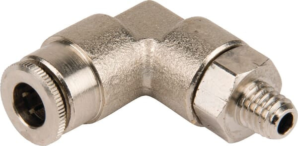 Steckverschraubung Ø 6mm 90° drehbar, Außengewinde M6x1 Kramp