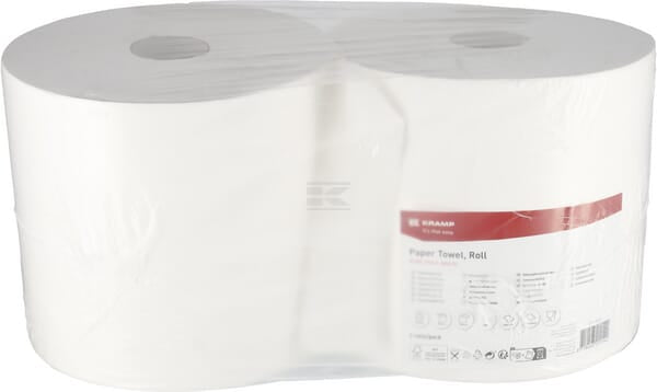 Papierhandtuch, weiße Rolle, 28cm x 370m, 2-lagig, Außen Ø300mm, 2 Rollen