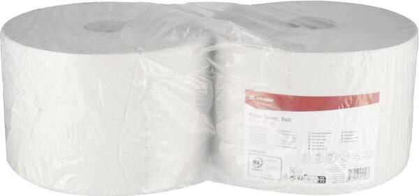 Papierhandtuch, weiße Rolle, 23cm x 1000m, 1-lagig, Außen Ø370mm, geprägt, 2 Rollen