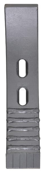 Grubberspitze 382x70x20mm, gehärtet, gekrümmt, 2 Löcher, passend für Universal