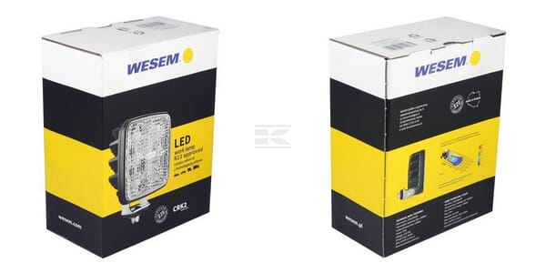 Arbeitsscheinwerfer, 12-24V, LED, 1600lm, Quadratisch