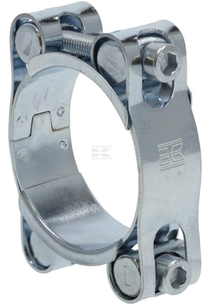 Schlauchschelle, 50-60 mm, zwei Schrauben, Doppelband, DIN912, verzinkt, Kramp