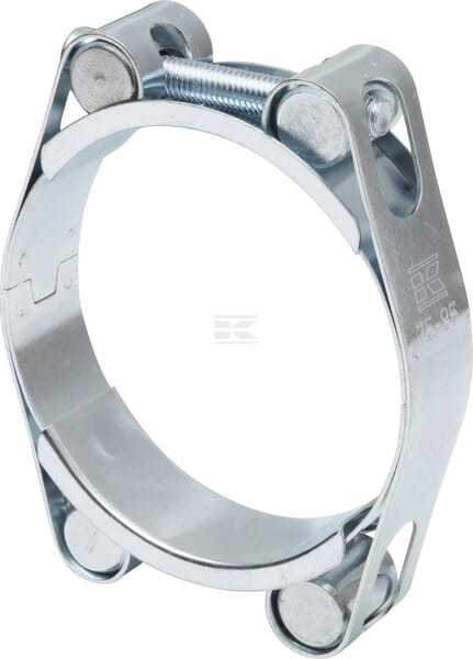 Schlauchschelle, 75-85 mm, zwei Schrauben, Doppelband, DIN912, verzinkt, Kramp