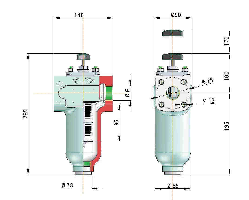 KMGP00031 Plattenspaltfilter, 0,1 mm Spaltweite