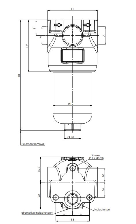 FH420XD040000BB4D0S000S0 Leitungsfiltergehäuse (Druckfilter)
