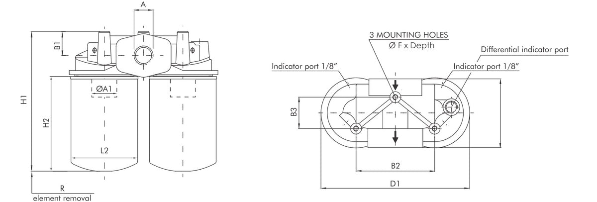 FA141G10B70R1 Leitungsfilter (Rücklauffilter)
