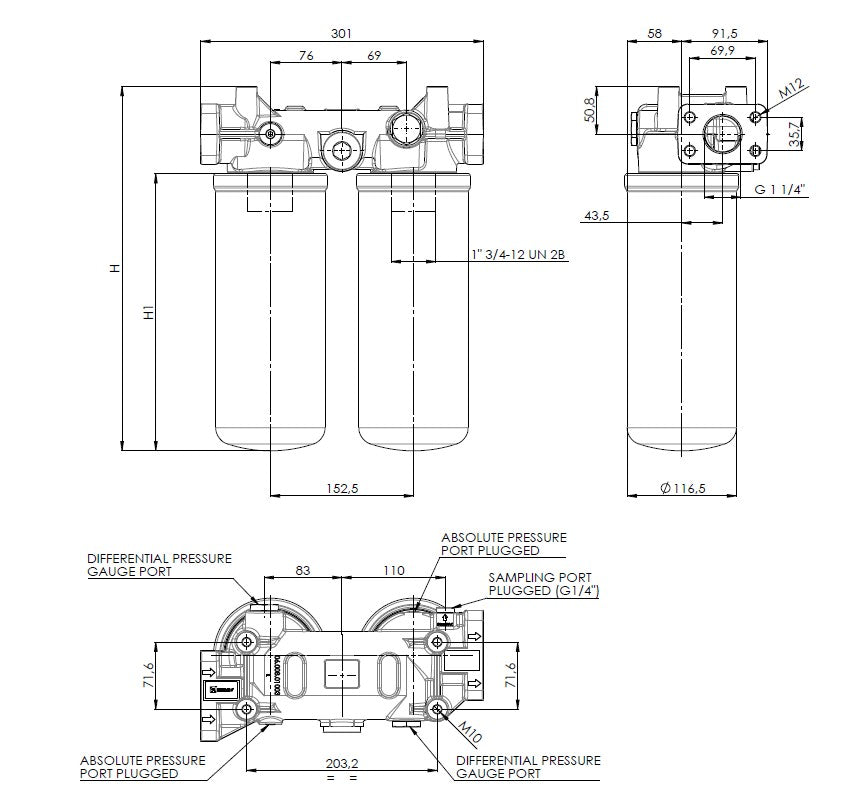 FAPA421000BB6B6F7MDZ000S0 Leitungsfiltergehäuse (Druckfilter)