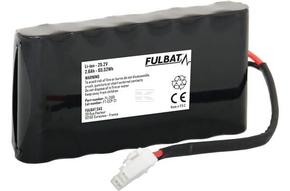 Fulbat, Batterie, 25.9V, 129 x 67 x 28mm