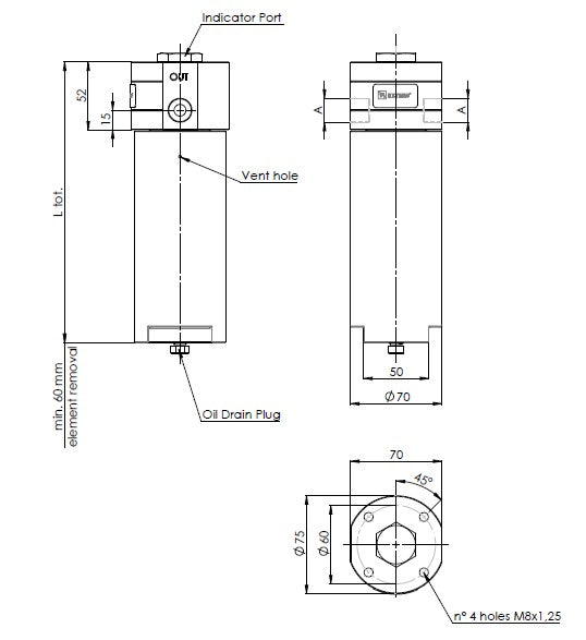 FH700D102000B0NF3DS000S0 Leitungsfiltergehäuse (Druckfilter)
