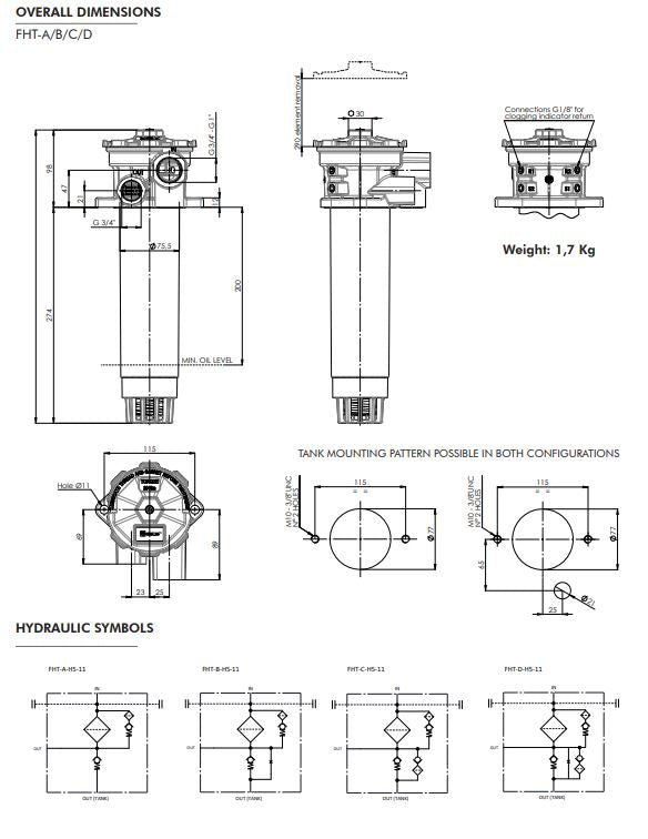 FHTCH511000B0B5B41000S1 Leitungsfiltergehäuse