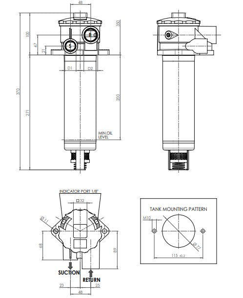 FHTH311000BBB5B4CT000 Leitungsfiltergehäuse