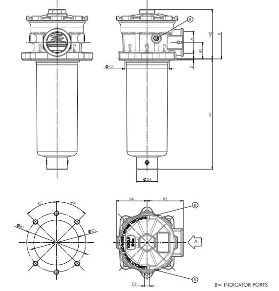 FR66R1300000BB6000B000 Leitungsfiltergehäuse (Rücklauffilter)