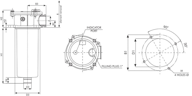 FRTR160C25BBB70C000S0 Leitungsfilter (Rücklauffilter)