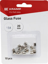 Sicherung, Glas, 10A,  Transparent, 20mm, Kramp