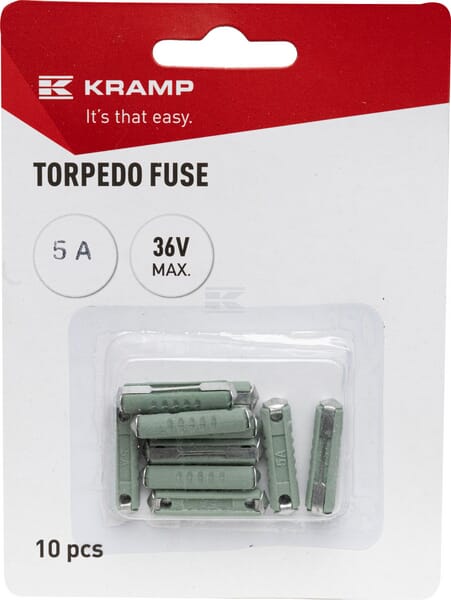 Sicherung, Torpedo, 5A,  Gelb, 25mm, Kramp