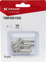 Sicherung, Torpedo, 8A,  Weiß, 25mm, Kramp