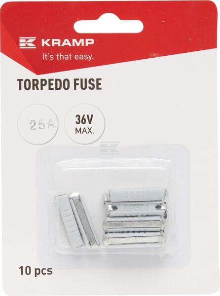 Sicherung, Torpedo, 25A,  Blau, 25mm, Kramp