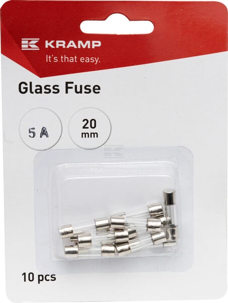 Sicherung, Glas, 5A,  Transparent, 20mm, Kramp
