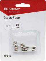Sicherung, Glas, 8A,  Transparent, 20mm, Kramp